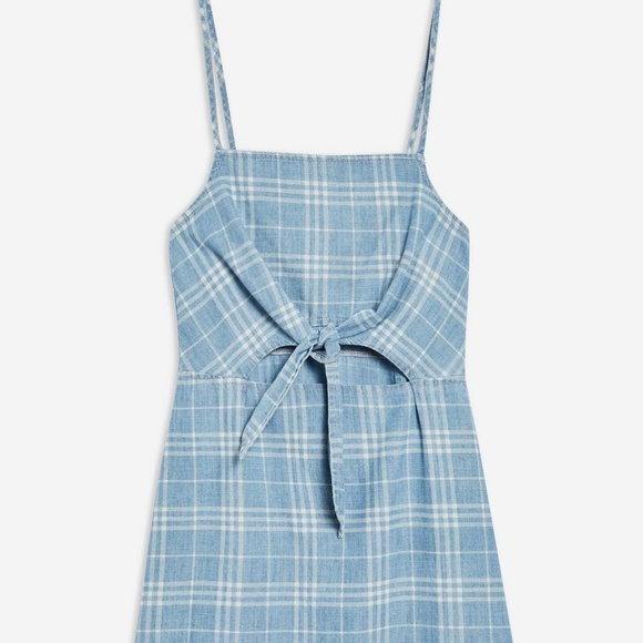 Topshop Dresses & Skirts - NWT Topshop Checked Denim Dress Us 8